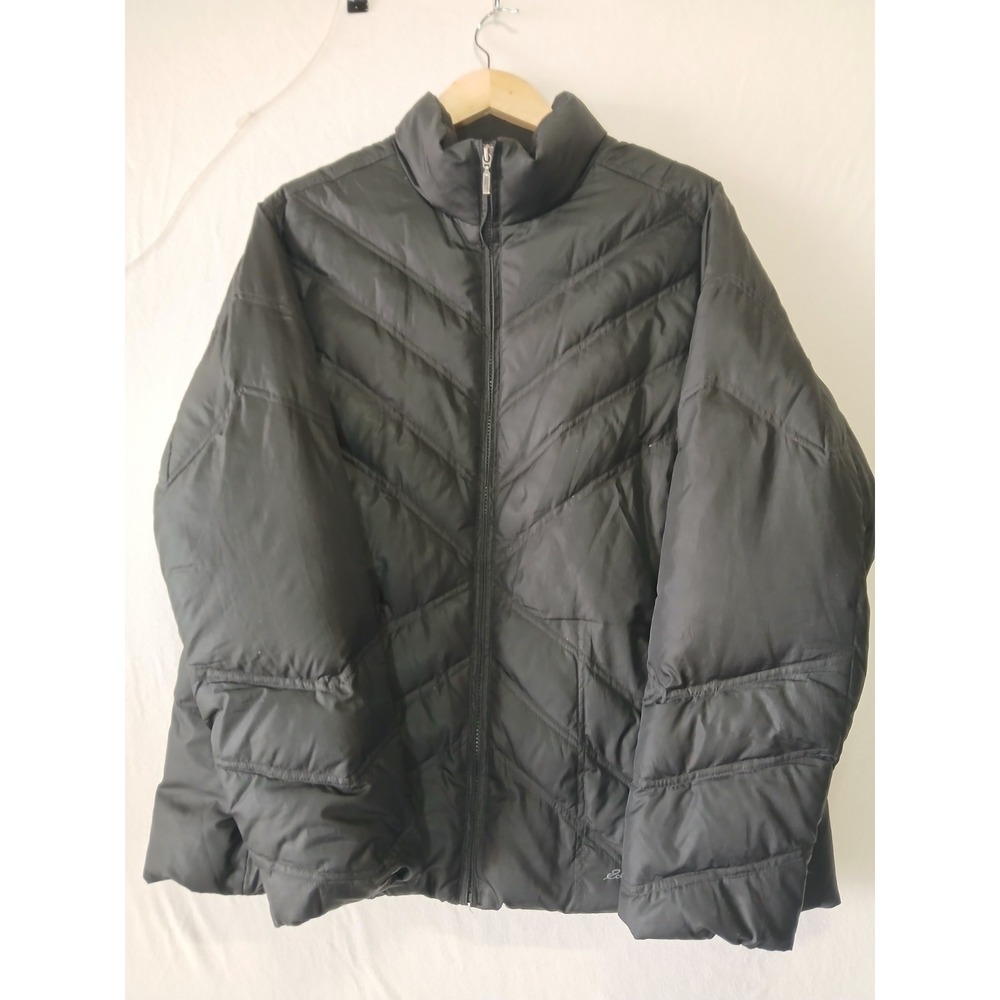 Eddie Bauer Womens XL Quilted Goose Down‎ Filled Winter Full-Zip Jacket